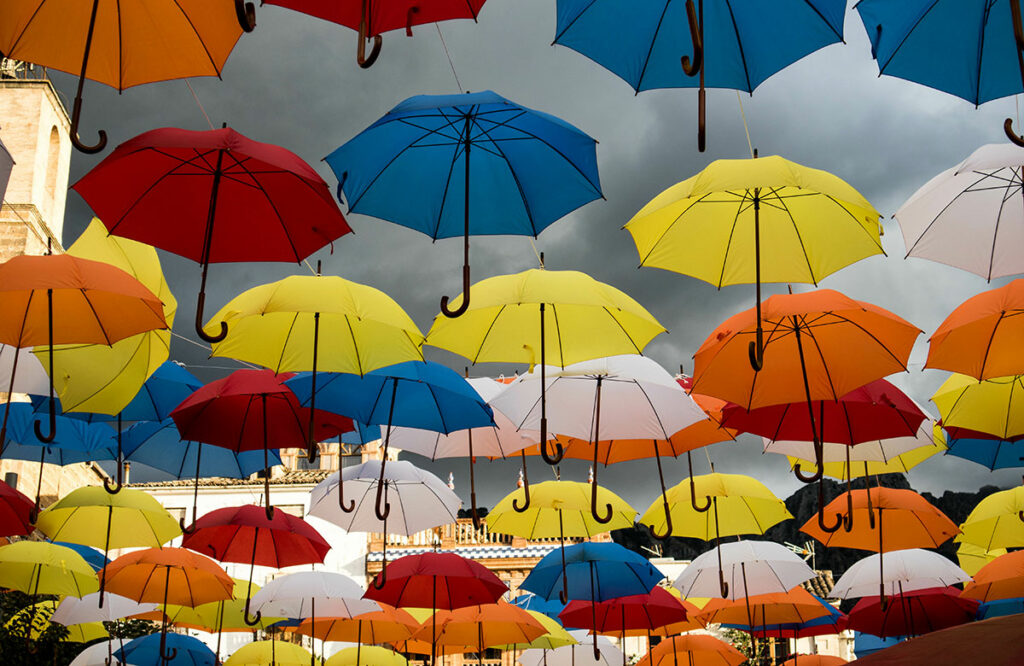 Sky full of umbrellas