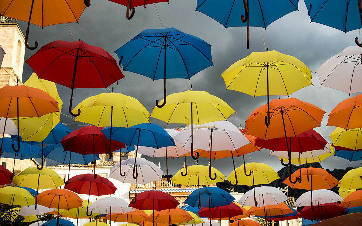 Teresa-AdobeStock Sky full of umbrellas