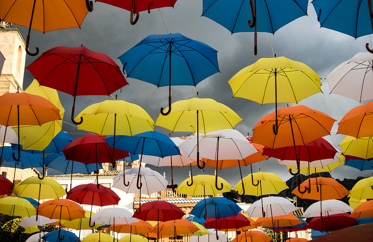 Sky full of umbrellas
