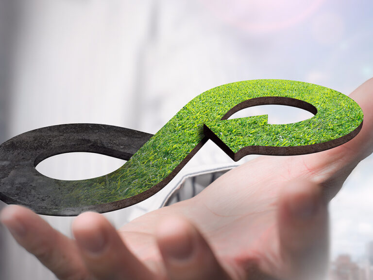 Green circular economy concept