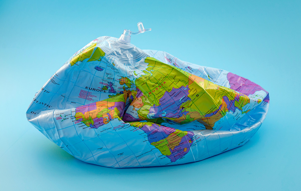 Deflated globe.
