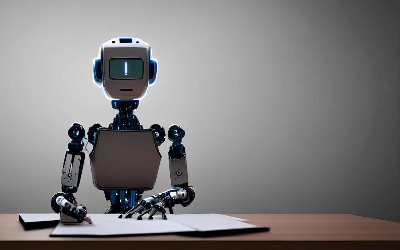 © Wafa / Adobe Stock Image of a virtual assistant sitting at a desk