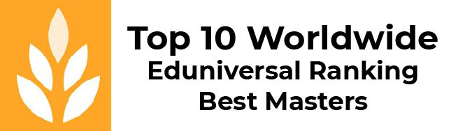 EDUNIVERSAL Ranking Best Masters 2021 in the field of Hospitality Management - ESCP Business School MSc in Hospitality and Tourism Management ranked 10 in the world