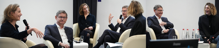 professors Anne-Laure Sellier and Ben Voyer and Cyrille Vigneron, President and CEO of Cartier