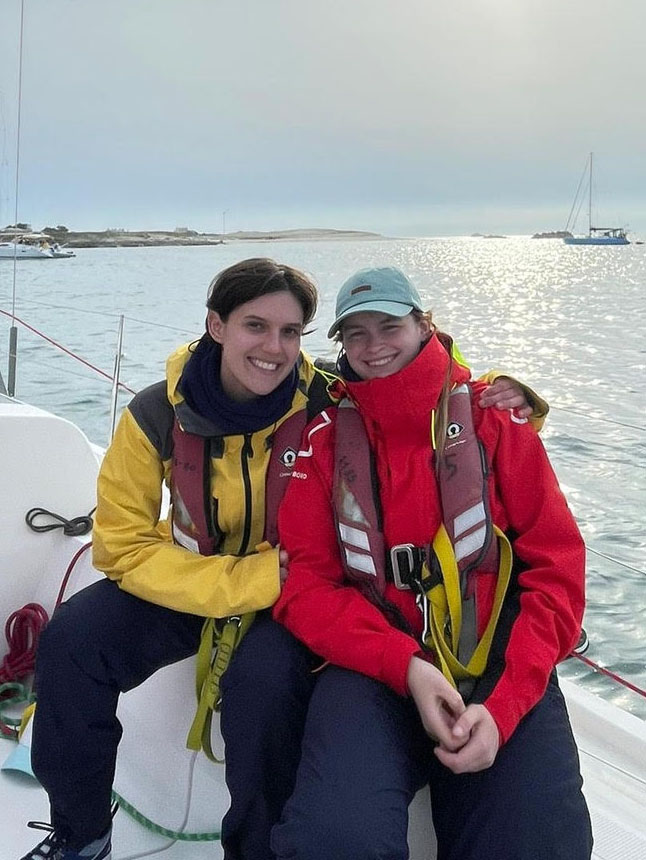 ESCP Business School students Alix du Halgouët and Léa Morrier on the boat