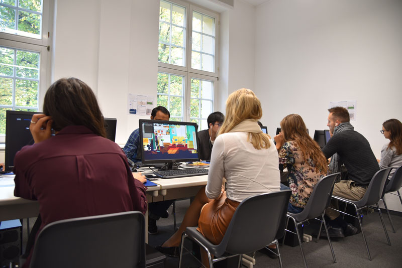 Students playing the game.