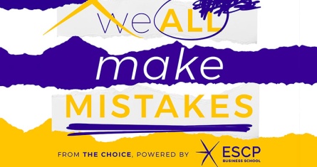 Logo for "We all make mistakes", the new podcast launched by ESCP with the mission to challenge what it means to be successful